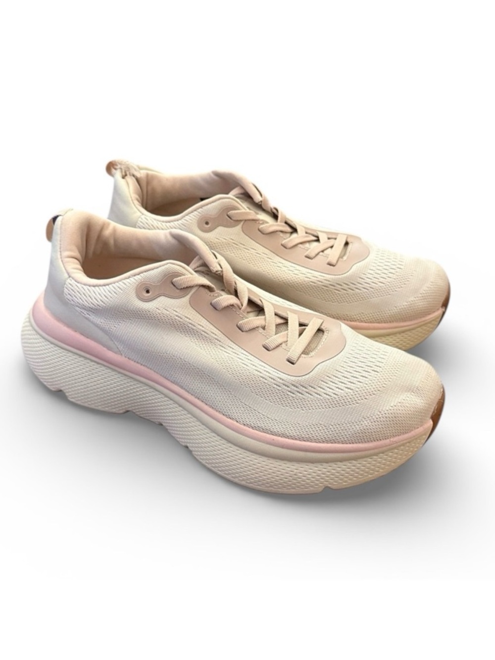 Revitalign Gaia Walking Sneaker Shoe Tan/Pink Comfort Orthotic Arch Support 9.5D